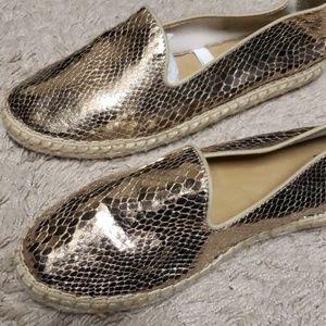 Gold Espadrille Shoes